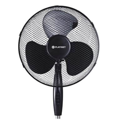 Platinet PSF1616B Ventilatore da appoggio ad alta potenza da 40 W con 3 livelli di velocità / funzione Swing Nero
