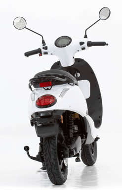 Simply - Scooter électrique 50cc - moteur 2100 W - 2 batteries 60V 30Ah, blanc