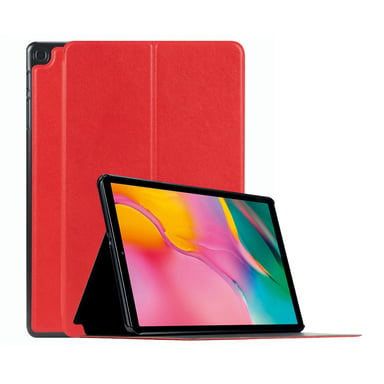 Coque de Protection Folio Samsung Galaxy Tab A 2019 10.1'' (SM-T510/T515/T517), Smart Cover Housse Antichoc avec Fonction Support, Rouge