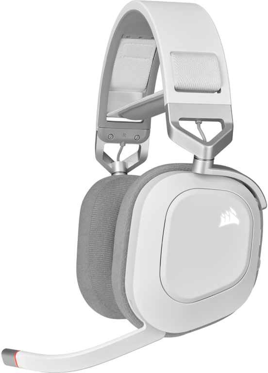 Casque gaming premium Corsair HS80 RGB WIRELESS avec audio spatial - Blanc