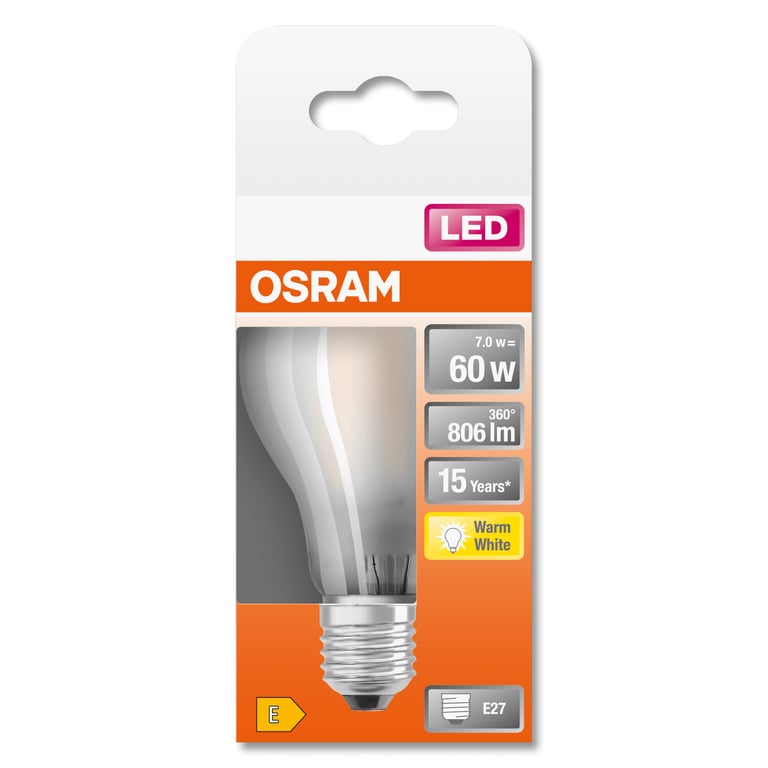Ampoule led standard claire filament 7w60 e27 chaud - vue 2