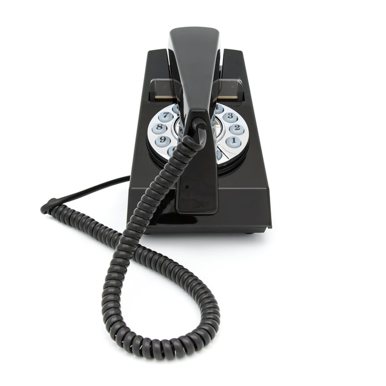 GPO Trim Phone – Téléphone à Bouton Poussoir Rétro – Design Slim Vintage, Ligne Fixe -Noir - Neuf