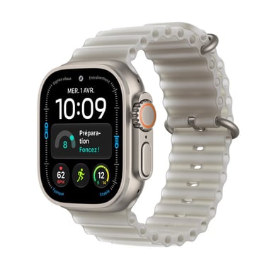 Apple Watch Ultra 4 (GPS + Cellular) Caja de 49 mm de Titanio Natural con correa Ocean Gris translúcido - Talla única