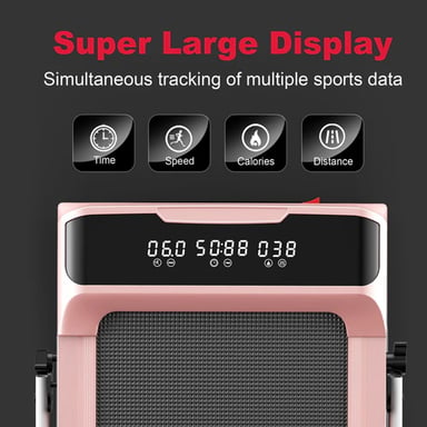 Tapis roulant Q2 Pro con corrimano, velocità 1-10 km/h - Rosa