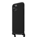 Funda bandolera de gel de silicona suave para Apple iPhone 12/12 Pro, Negro satinado