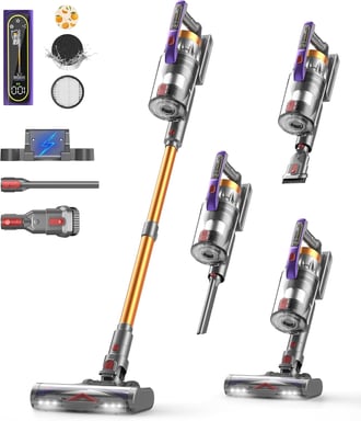 Aspirateur Balai Sans Fil CHEBIO 580W HEPA Or