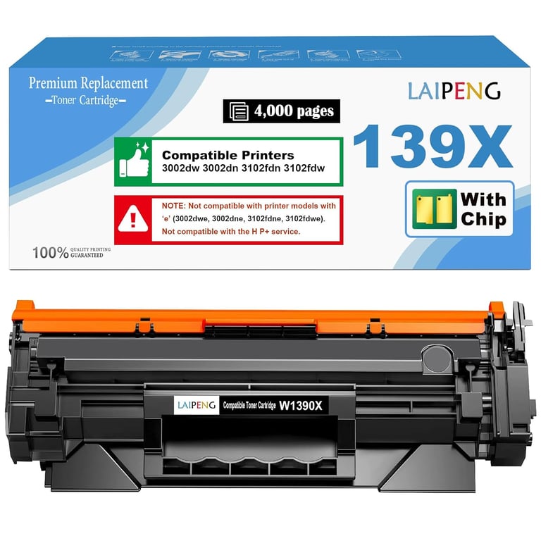 W1390X W1390A Toner Cartouche [avec Puce] Compatible pour LaserJet Pro 3002dw 3002dn MFP 3102fdn 3102fdw Imprimante Haute Capacité 4000 Pages x 1 Neuf - vue 9
