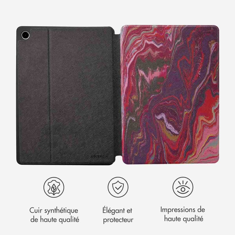Selencia Vivid tablethoes voor de Samsung Galaxy Tab A9 Plus - Marble Plum