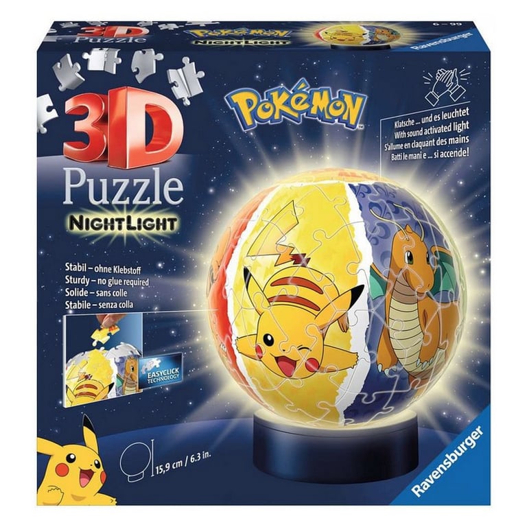 Puzzle 3D Ball 72 pièces lumineux : Pokémon Ravensburger France - vue 5