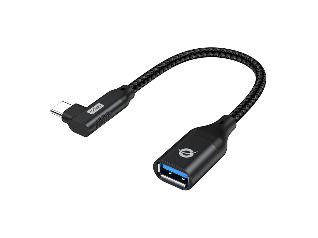 Conceptronic Adaptateur USB-C vers USB-A OTG - ABBY19B - 10 Gbit/s - 3 0 A - Coudé 90°