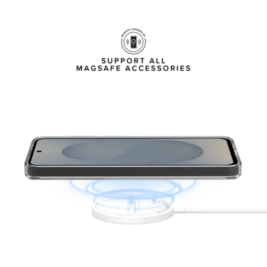 Custodia magnetica antiurto invisibile realizzata con il 75% di plastica riciclata per Samsung Galaxy S25 5G, trasparente