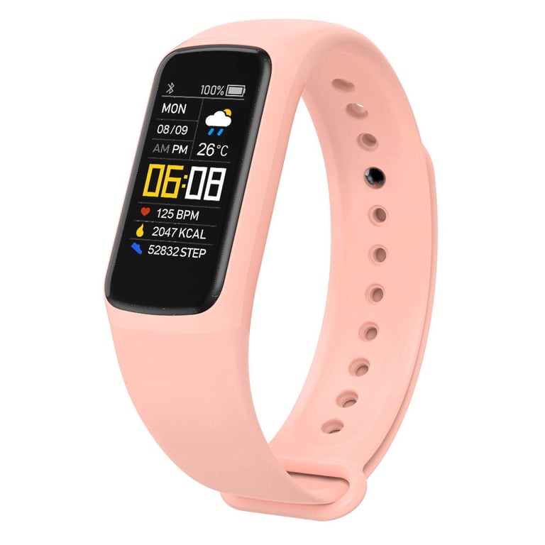INF Bracelet d'activité avec moniteur de pouls, d'oxygène sanguin et podomètre Rose - vue 2