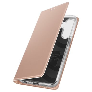 Dux Ducis Funda para Samsung Galaxy A25 5G Solapa Portatarjetas y Soporte Video Rosa