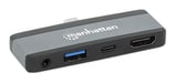 Manhattan 190404 base para portátil y replicador de puertos Alámbrico USB 3.2 Gen 2 (3.1 Gen 2) Type-C Gris