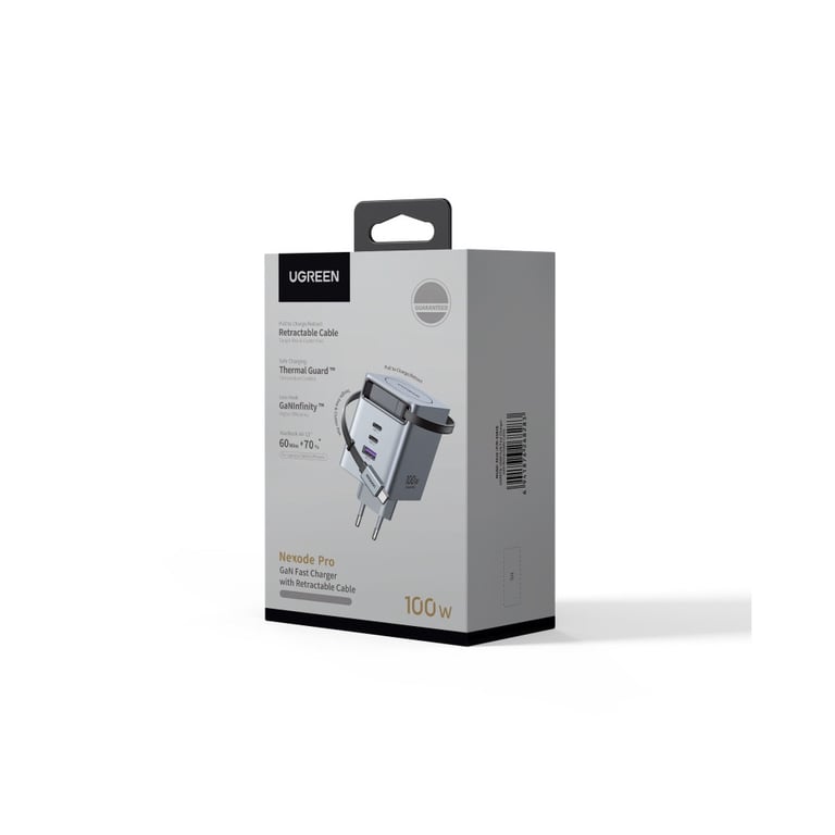 Chargeur secteur UGREEN 2x USB C + 1x USB A Rétractable - vue 3
