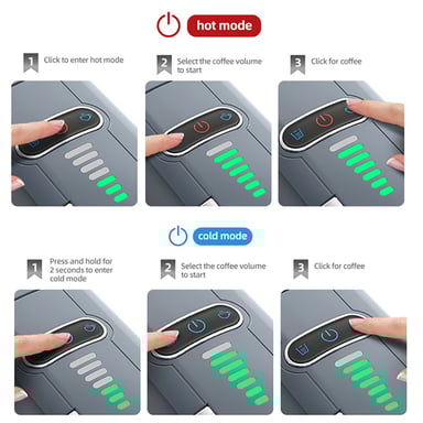 H2B Gris - Cafetera multicápsulas 5 en 1 20 bar