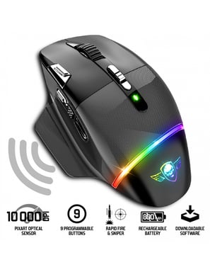 Spirit of Gamer XPERT-M800 souris Jouer Droitier RF Wireless + USB Type-C Optique 10000 DPI
