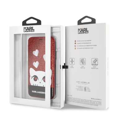 Étui Karl Lagerfeld Valentine pour iPhone X/XS, rouge