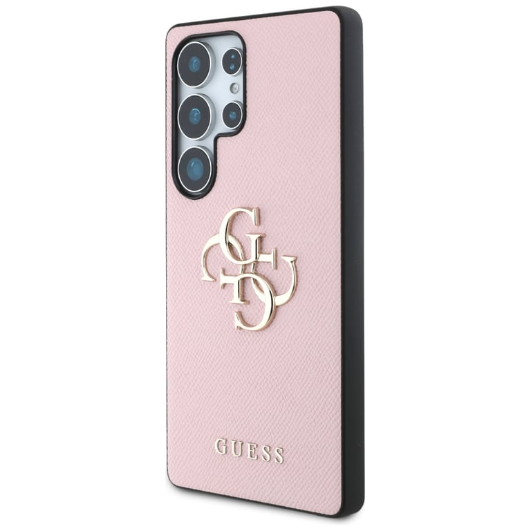 Guess PU Grained 4G Metal Logo Back Cover pour Samsung Galaxy S25 Ultra