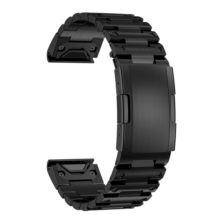 INF Bracelet De Montre En Acier Inoxydable Pour Montres Garmin Black 26 Mm Gris - vue 2