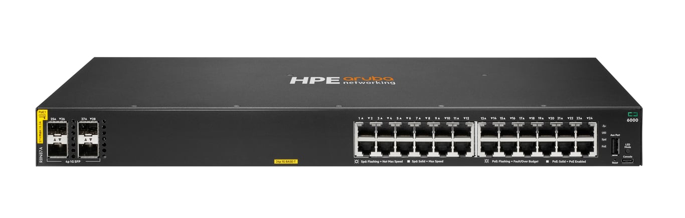 HPE Networking 6000 24G Class4 PoE+ 4SFP R8N87A - vue 2