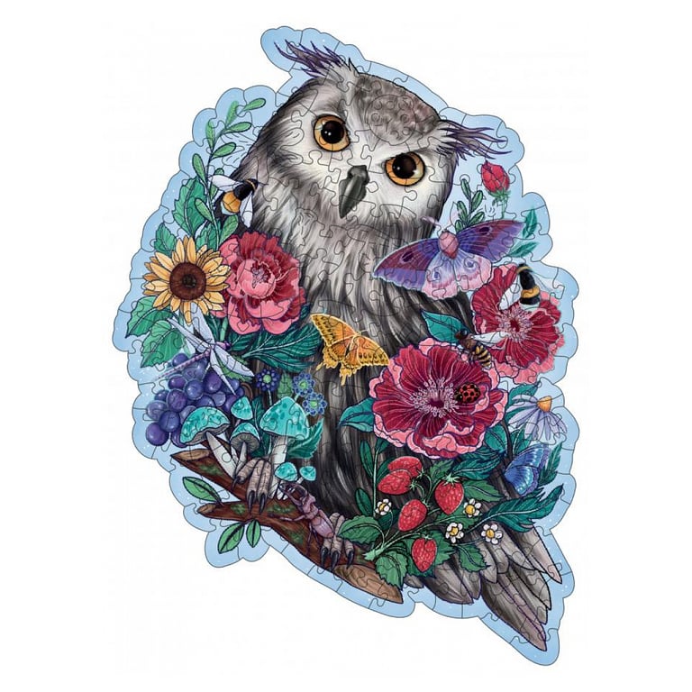 Puzzle en Bois Hibou Floral - 150 Pièces de Haute Qualité - Neuf