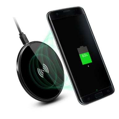 Chargeur sans Fil pour Smartphone Induction QI Ultra Plat Bureau (NOIR)