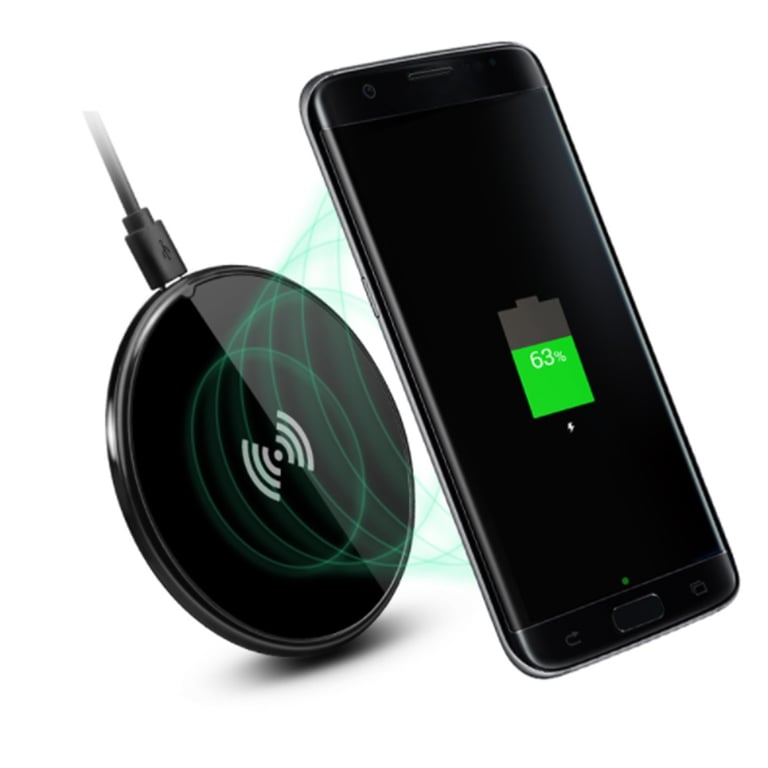 Chargeur sans Fil pour Smartphone Induction QI Ultra Plat Bureau (NOIR) -  Shot Case