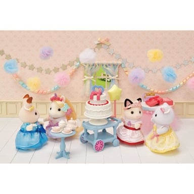 Figurines miniatures - 5646 - La fille Chat bicolore et son goûter d'anniversaire