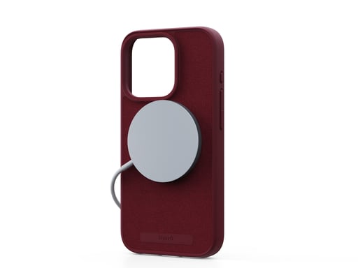 Njord byELEMENTS Custodia MagSafe in pelle scamosciata per iPhone 15 Pro, rosso Apple iPhone 15 Pro