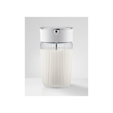 Carafe à lait JURA 24313 0,5 L verre strié couvercle inox pivotant 2 adaptateurs silicone Blanc