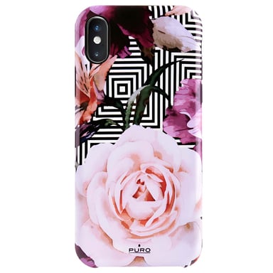 PURO Funda para iPhone XS Max Serie Glam Geo Flores Peonías Rosa