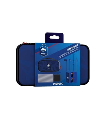 Starter Kit - KONIX - Housse + Écouteurs + Écran de protection + Boite - Bleu - Switch et Switch Lite - Sous Licence Officiell