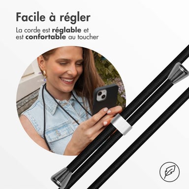 imoshion Coque en silicone avec cordon pour Apple iPhone 14 - Noir