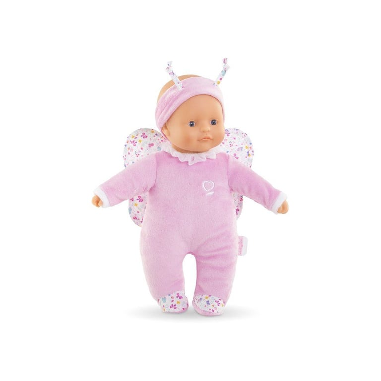 Peluche Corolle Pti' Cœur Papillon 30 cm Vanille Yeux fixes bleus Bleu - Neuf
