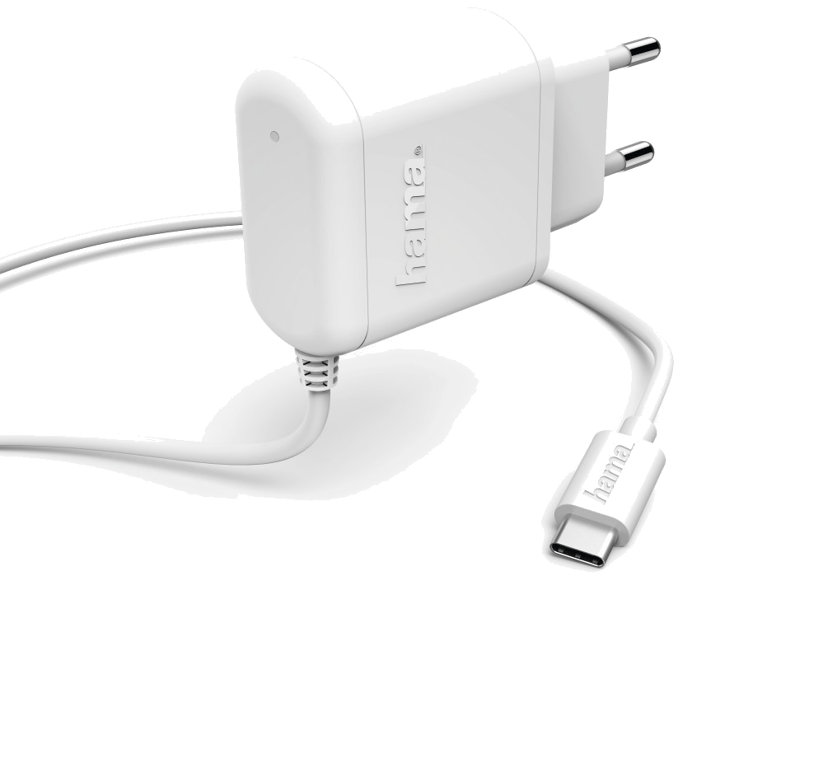 Chargeur, USB Type-C, 3 A, blanc