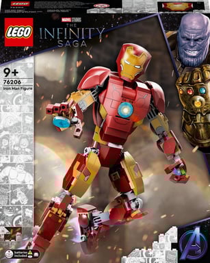 LEGO Marvel Iron Man 76206 - Figurina Costruibile 24 cm con Reattore Luminoso e Targa Staccabile