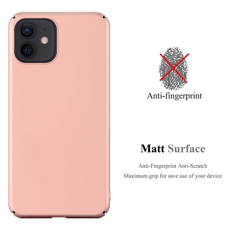 Coque pour Apple iPhone 12 MINI en METALLIC OR ROSE Hard Case Housse de protection Étui d'aspect métallique contre les rayures et les chocs