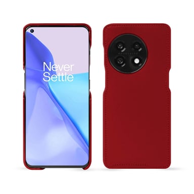 Coque cuir OnePlus 11 -  - Rouge - Cuir lisse