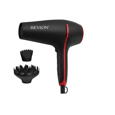 Sèche-cheveux REVLON RVDR5317E 2000W avec Diffuseur Volume et Peigne Lisseur, Grille Céramique Tourmaline et Huile de Coco - Noir