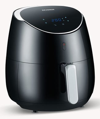 Severin FR 2445 freidora Sencillo 5 L Independiente 2000 W Freidora de aire caliente Negro, Metálico, Plata