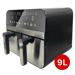 Friteuse à air chaud Airfryer numérique double panier 2400W Acier Inoxydable 9L Comfy Nest CN-AFD45NS