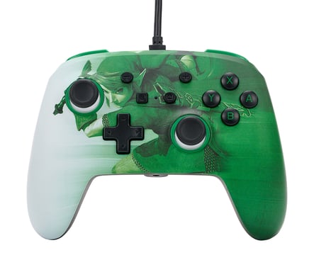 PowerA Manette de jeu Analogique Nintendo Switch, Vert, Blanc