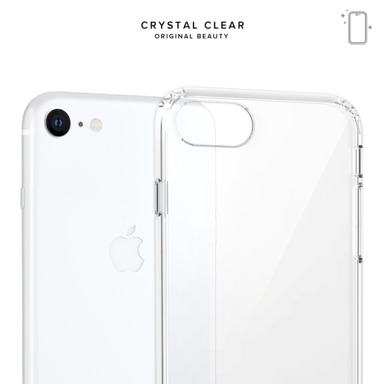 Carcasa híbrida antibacteriana invisible para iPhone 6/6s/7/8/SE 2020/SE 2022, Transparente