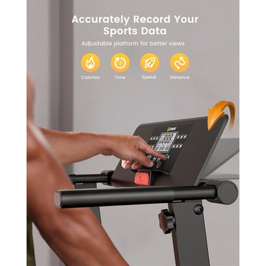 UREVO URTM006 Cinta de Correr Plegable Mini, Velocidad Máx 1-10 km/h, Área de Caminata 105*40 cm, Carga Máx 100 kg, 12 Programas HIIT Integrados