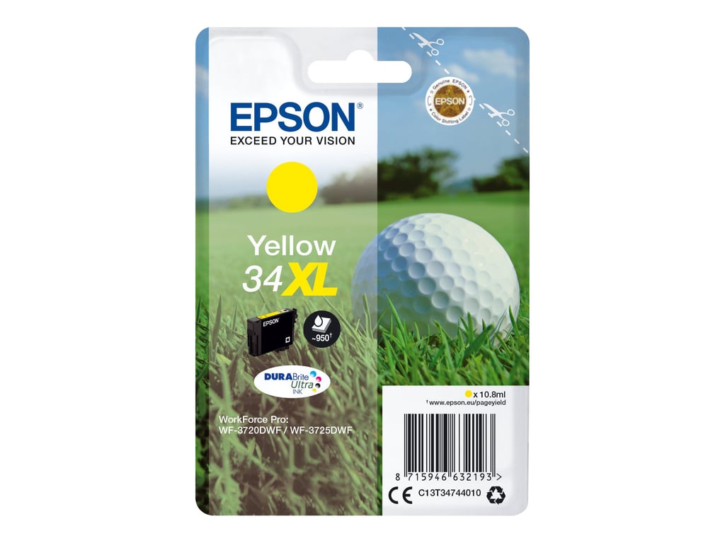 Ink/34XL Golf Ball 10.8ml YL - Neuf