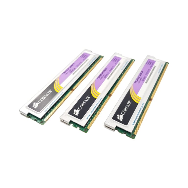Kit Mémoires 6Go RAM 3x2Go DDR3 XMS3 TR3X6G1600C9 DIMM Très bon état