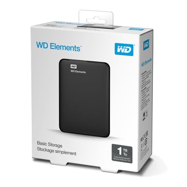 Disco duro externo portátil Western Digital WD Elements 1000 GB Negro