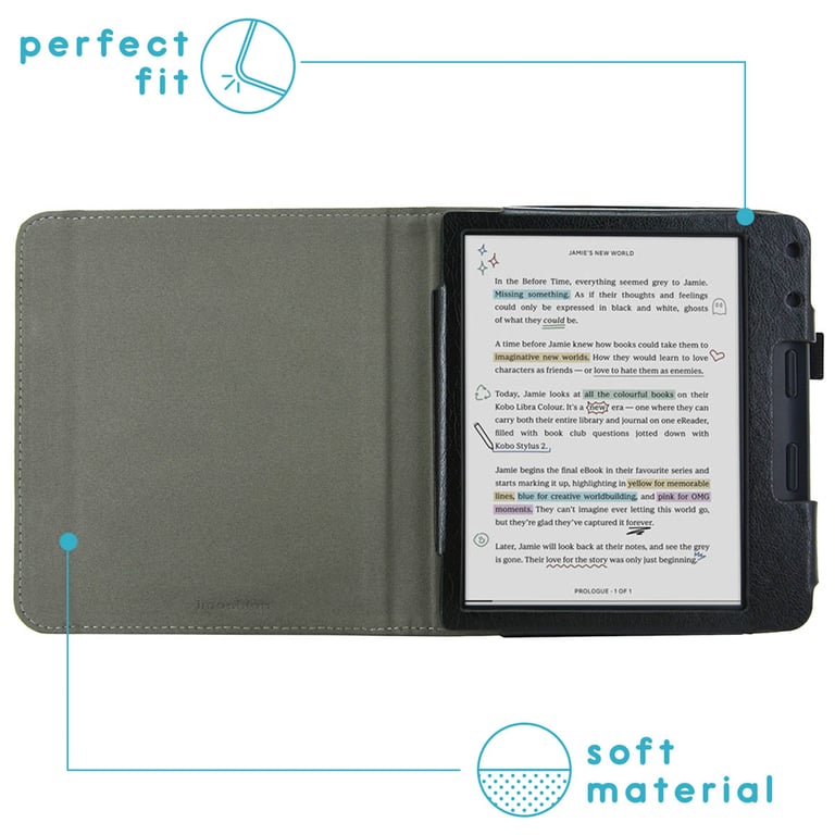 imoshion Étui de liseuse portefeuille en cuir végan pour Kobo Libra Colour / Tolino Vision Color Dorée Neuf - vue 3