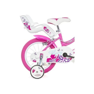 Vélo pour fille rose et blanc 14'' FLAPPY Dino Bikes
